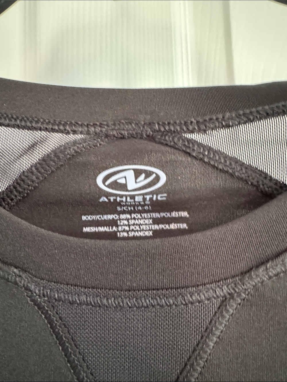 Athletic Works Black Mesh-Trim Short Sleeve Top - Picture 2 of 8
